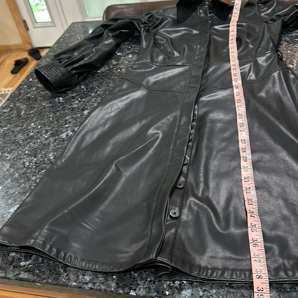 Calvin Klein Women's Faux Leather Black Dress without belt - Picture 7 of 9